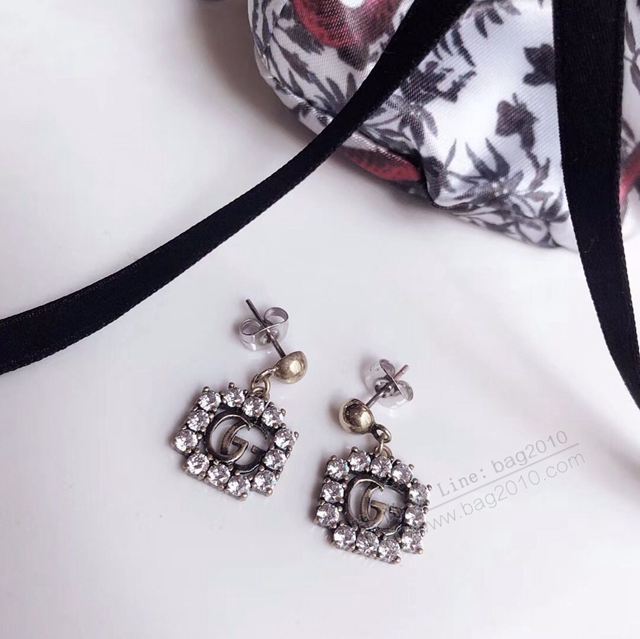GUCCi飾品 古馳s925純銀針耳環 Gucci方形邊鑽迷你耳釘  zgbq1210